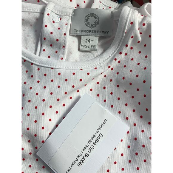 The Proper Peony Pima Baby Girls Dottie Bubble NWT size 24mo - Picture 3 of 4